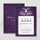 ア素朴ントラー、ディアウィンターウッドランドrsvp 3.5 x 5 出欠カード (正面/裏面)