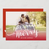 ア結婚したンドメリー初めてのクリスマスズホリデー シーズンカード (正面/裏面)