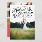 ア結婚したンメリードタイポグラフィホリデ感謝していー写真 シーズンカード (正面/裏面)