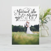 ア結婚したンメリードタイポグラフィホリデ感謝していー写真 シーズンカード (スタンド正面)