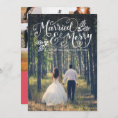 ア結婚したンメリードタイポグラフィホリデ感謝していー写真 シーズンカード (正面/裏面)