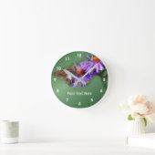 ア絵を描スターフラワーの蝶の姫 ラウンド壁時計 (ホーム)