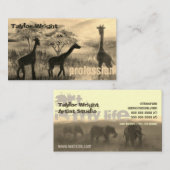 ア色彩の鮮やかフ動物自然アートアーティストコーチ 名刺 (正面/裏面)