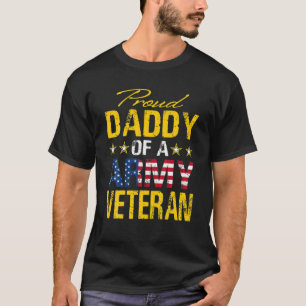 ア誇りを持ったーミー退役軍人の父親国旗軍隊 Tシャツ