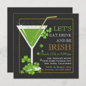 ア食べイルランド聖パトリック·デイ·カクテル 招待状 (正面/裏面)