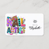 ア鮮やかフはっきりしたリカ系ネイルアーティスト 名刺 (正面)