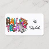 ア鮮やかフカラフルリカ米爪、 ネイル技術 名刺 (正面)