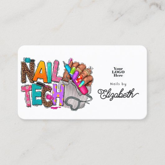 ア鮮やかフカラフルリカ米爪、 ネイル技術 名刺 (正面)