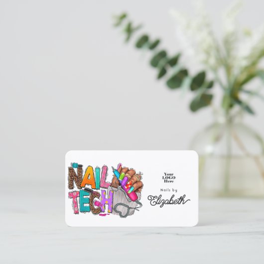 ア鮮やかフカラフルリカ米爪、 ネイル技術 名刺 (スタンド正面)