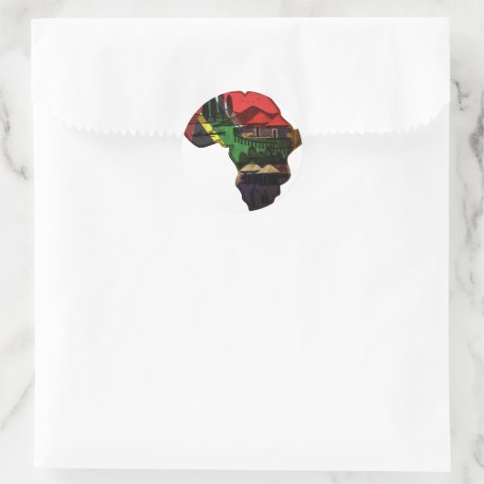 ア鮮やかフリカのモザイク:装飾模様アート ラウンドシール (バッグ)