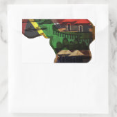 ア鮮やかフリカのモザイク:装飾模様アート 長方形シール (バッグ)