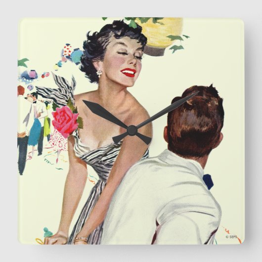 『ア・ウェント・ア・マン』 スクエア壁時計 (正面)