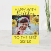 イおもしろいエローフローラフォトシスター50th誕生日 カード (正面)