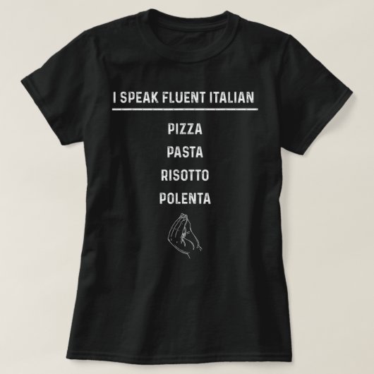 イおもしろいタイタリアンリアTシャ話ッチイタリアン Tシャツ (デザイン正面)