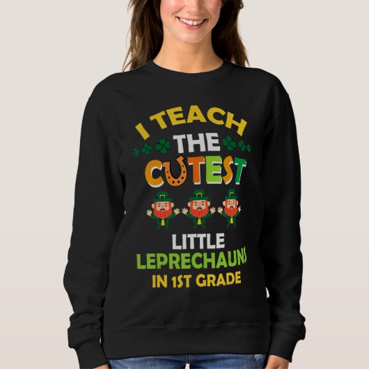 イおもしろいレ教えプレシュンSt patricks day先生 スウェットシャツ (正面)