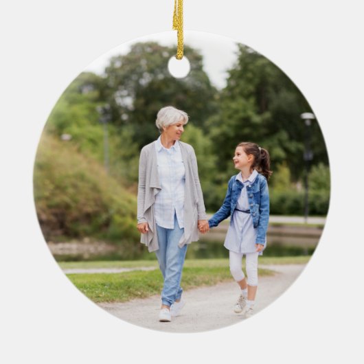 イアヤのギリシャのおばあさんの写真クリスマス セラミックオーナメント (裏面)