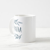 イアヤギリシャのおばあさんブルー葉写真 コーヒーマグカップ (正面左)