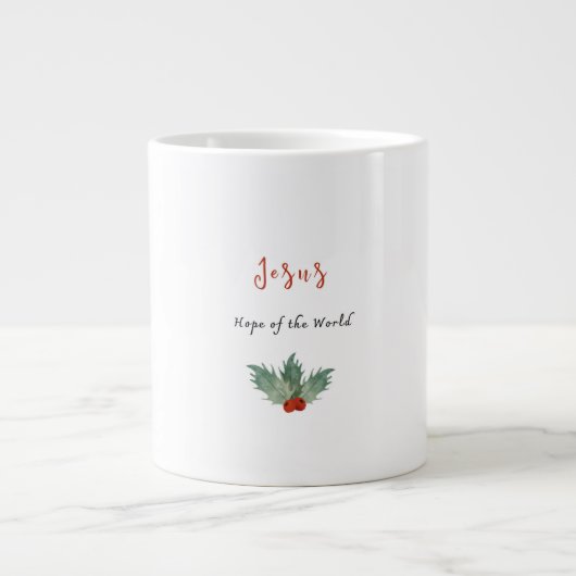 イイススの世界への希望 クリスマスマグ ジャンボコーヒーマグカップ (正面)