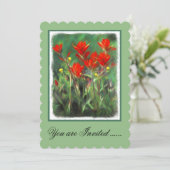 イインディアンペイントブラシの絵 - オリジナルの花のアート 招待状 (スタンド正面)