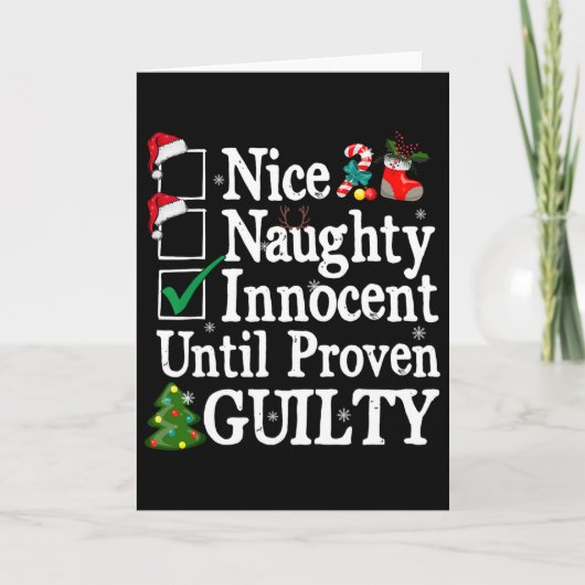 イイ子悪い子有罪判決まで無実のクリスマス カード (正面)