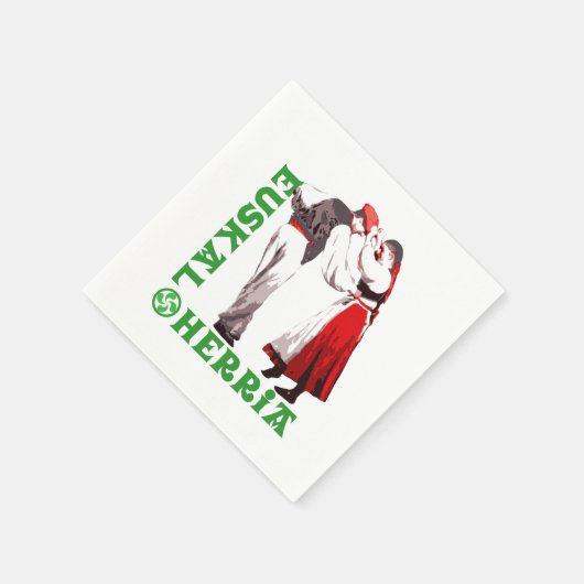 イウスカル・ヘリア伝統的:バスクの舞踊家 スタンダードカクテルナプキン (角)