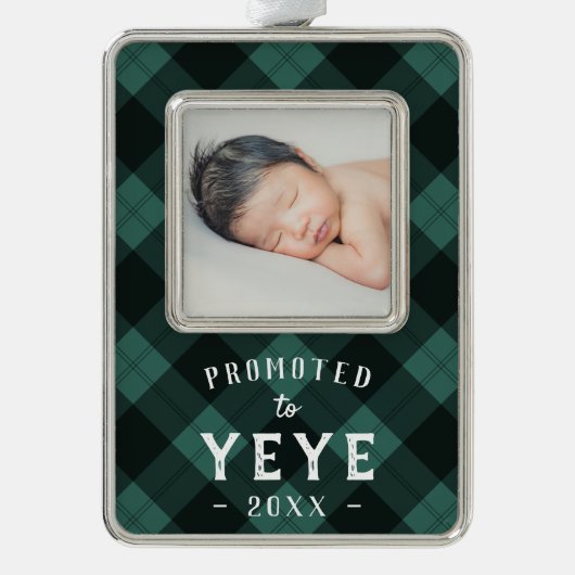 イェイに昇格 |ベビーフォトグランパ シルバープレートフレームオーナメント (正面)
