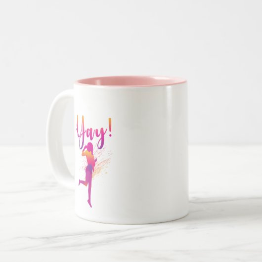 イェイ人の興奮した2トーンコーヒーマグ ツートーンマグカップ (正面左)