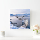 イェクルサロン氷河ラグーンアイスバーグ スクエア壁時計 (ホーム)