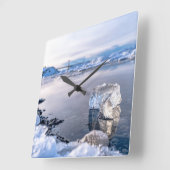イェクルサロン氷河ラグーンアイスバーグ スクエア壁時計 (傾斜)