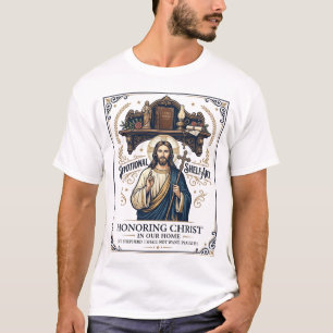 イェススの祈りのコーナーのホームアルター装飾Tシャツ信仰B Tシャツ
