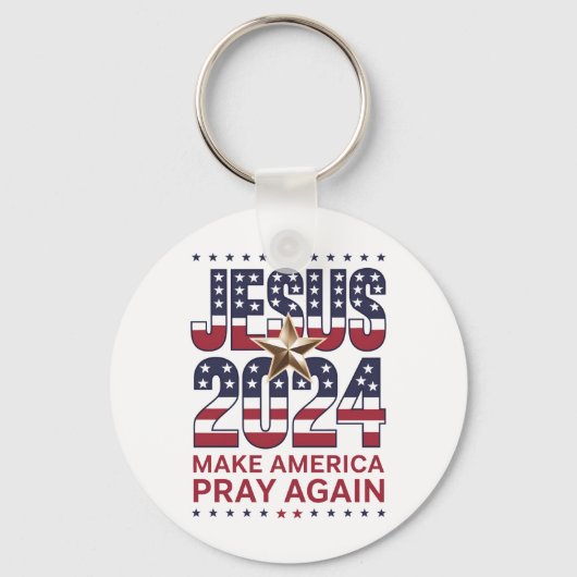 イェスス 2024 アメリカに再び祈りを キーホルダー (正面)