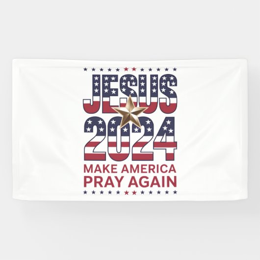 イェスス 2024 アメリカに再び祈りを 横断幕 (横)