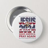 イェスス 2024 アメリカに再び祈りを 缶バッジ (正面&裏面)