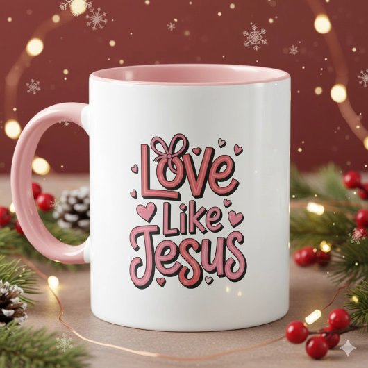 イェス様のように愛を Jesusを愛する人向けの11オンスクリスマスマグカップ マグカップ