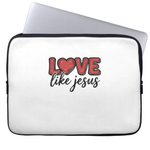 イェス様のように愛を Jesus VintageクリスチャンTシャツデザイン_1 ラップトップスリーブ