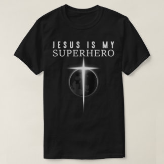 イェス様は僕のスーパーヒーロー 十字架デザイン Tシャツ