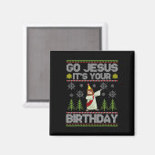 イェス様誕生日おめでとう!ユーモラスなクリスマス マグネット (正面/裏面)
