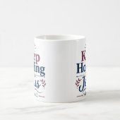 イェス・キリストにしっかりとつかまる 朝の励まし コーヒーマグカップ (中央)