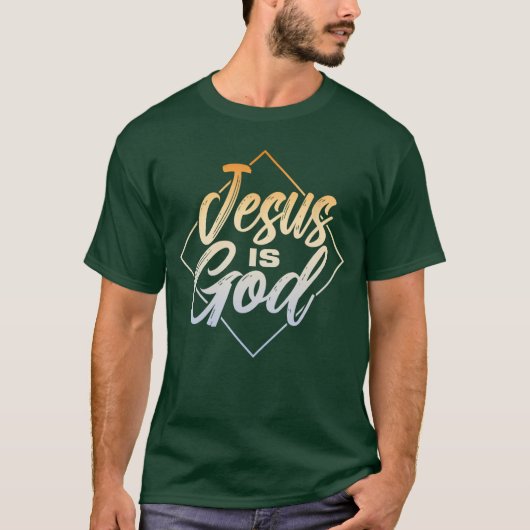 イェス・キリストは神 宗教 信者 信仰 祈り 教会 Tシャツ (正面)