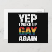 イェップi目覚めたゲイ再びプライドレインボー同性愛者ゲイ ポストカード (正面/裏面)