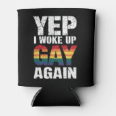 イェップi目覚めたゲイ再びプライドレインボー同性愛者ゲイ 缶クーラー (正面)