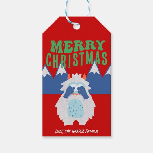 イェティお洒落キッズクリスマスのピークなし ギフトタグ (正面)