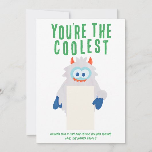 イェティお洒落ホリデーギフトカードホルダー シーズンカード (正面)