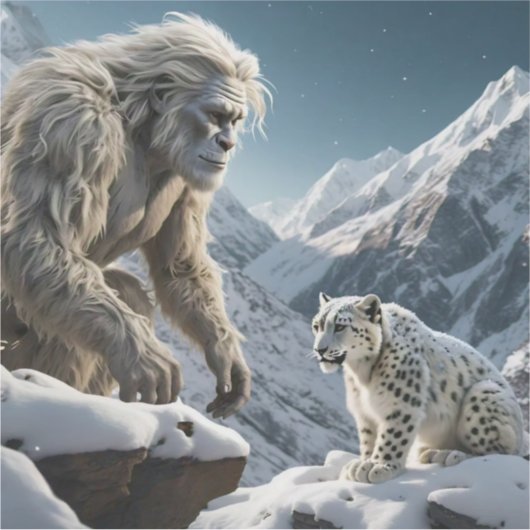 イェティとユキヒョウ シール (正面)