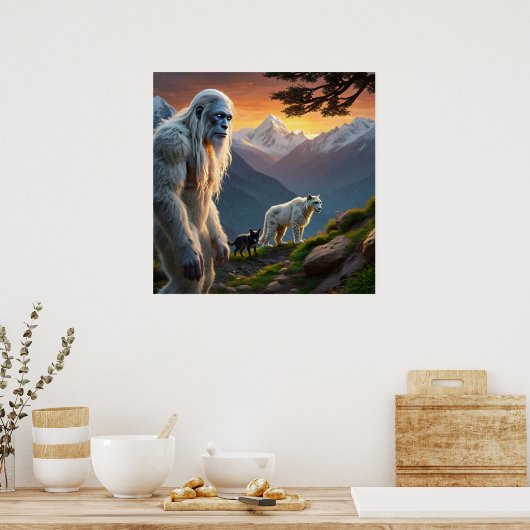 イェティとユキヒョウ ポスター (キッチン)