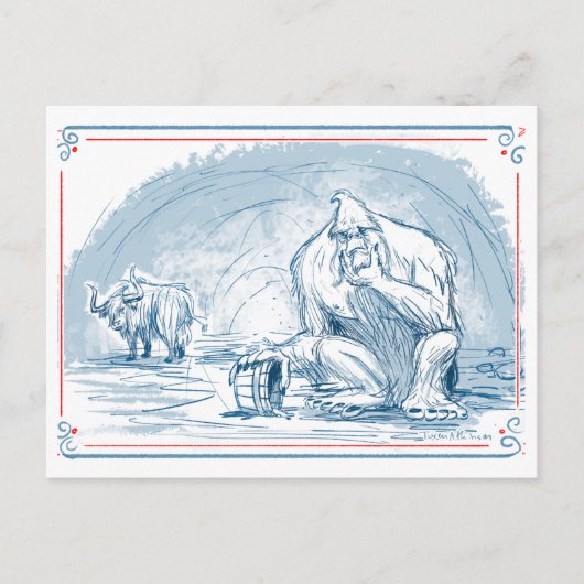 イェティはヤクヨーグルトに憧れる シーズンポストカード (正面)