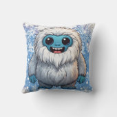 イェティスタンドキュートかわいい雪片 クッション (裏面)
