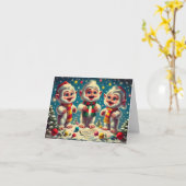 イェティホリデイおもしろい カード (黄色い花)