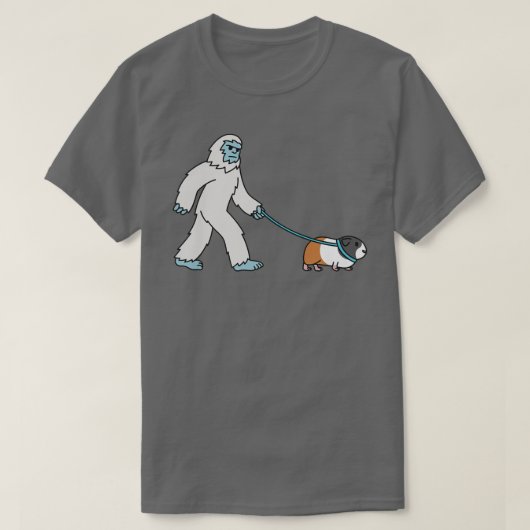 イェティ歩くモルモット暗号動物学ペット Tシャツ (デザイン正面)