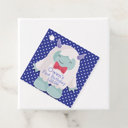 イェティ祝トボーイズアボミナブル雪だるま誕生日 フェイバータグ (インサイチュ)